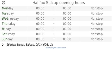 halifax sidcup opening times