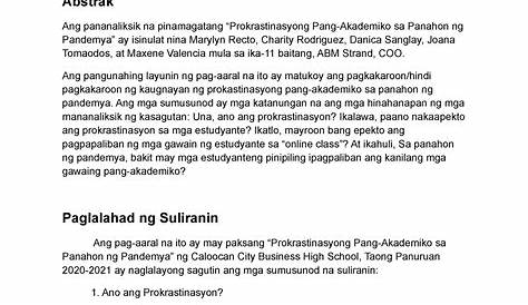 Abstrak Filipino Thesis Abstract Tagalog - Thesis Title Ideas for College