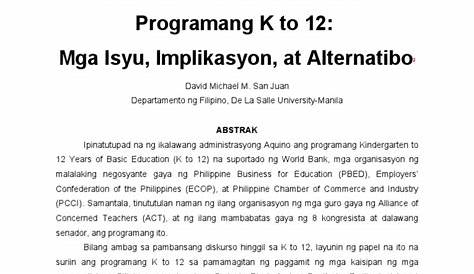 Performance Task Pagsulat ng Abstrak - ABSTRAK Pamagat: ANG EPEKTO NG