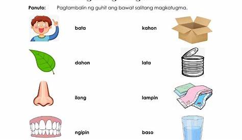 Mga Paksa Mga Halimbawa Ng Salitang Magkatugma Worksheet | Images and