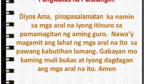 Tagalog Na Panalangin Para Sa Paaralan - magdasal sandali