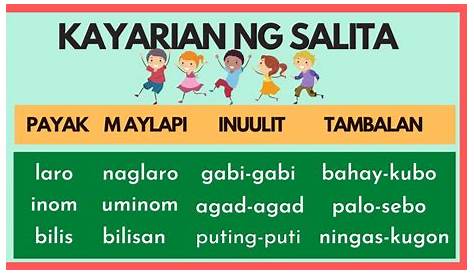 Mga Kayarian Ng Salita | Images and Photos finder