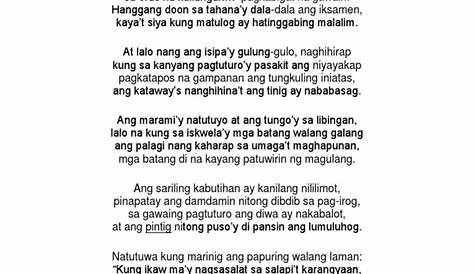 Tula Sa Filipino Tagalog: Halimbawa Ng Mga Tagalog (filipino Poems
