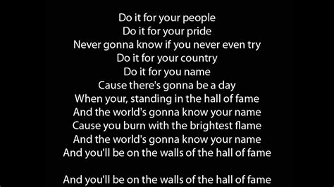 hall of fame lyrics