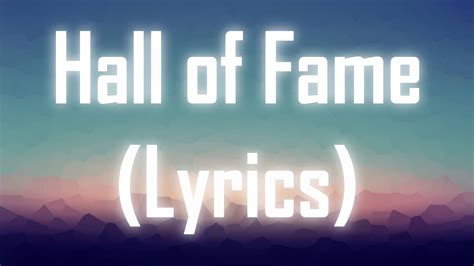 hall of fame lyrics youtube