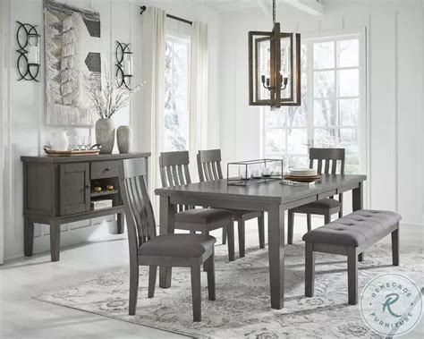Hallanden Gray Rectangular Extendable Dining Room Set