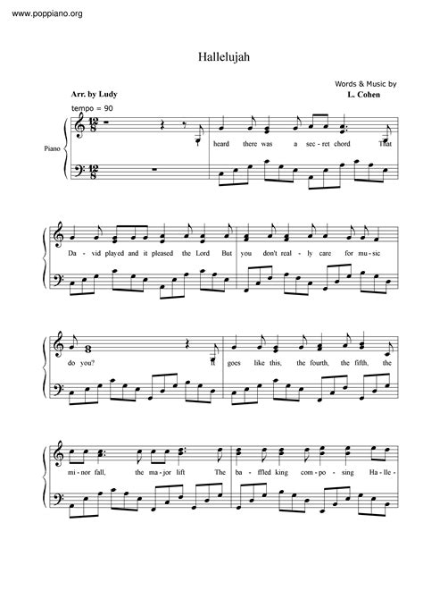 hallelujah by leonard cohen piano