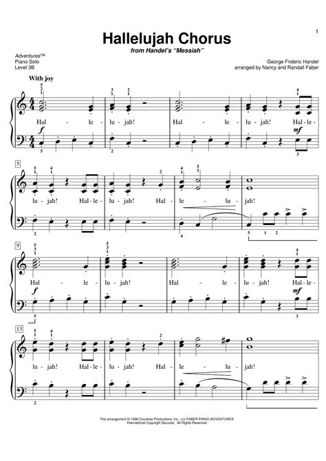 hallelujah chorus easy piano