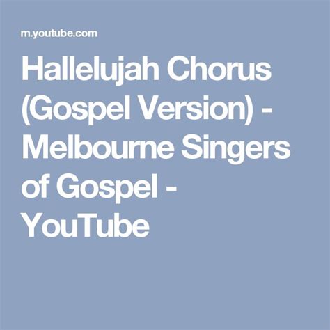 hallelujah chorus gospel version