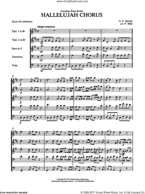 hallelujah hymn version sheet music by handel