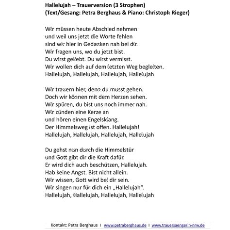 hallelujah mit deutschem text