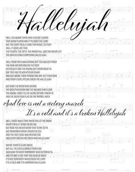 hallelujah original lyrics