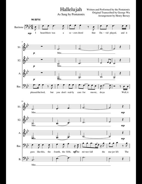 hallelujah pentatonix piano chords