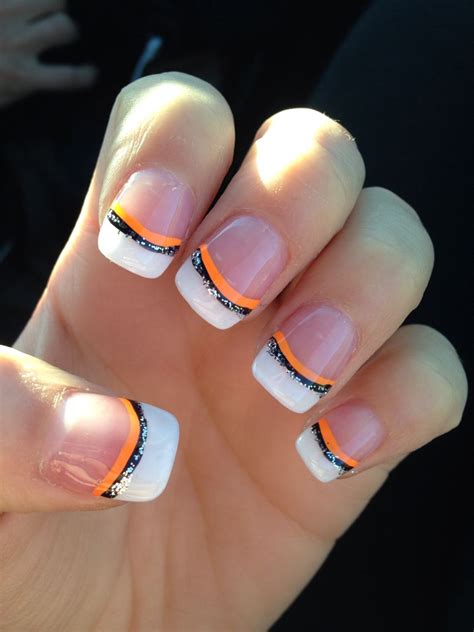 Pumpkin Halloween Nail Art Nails, Holiday nails, French tip nails