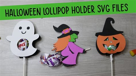 Set of 4 Halloween Sucker Holder SVG Files Jack O Lantern Etsy
