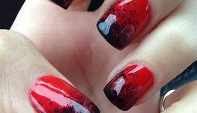 Halloween Nails Red Black