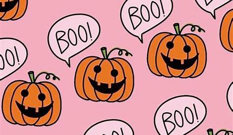 20+ Preppy Halloween Wallpaper Ideas Pink Pumpkin & Glitter Lightning