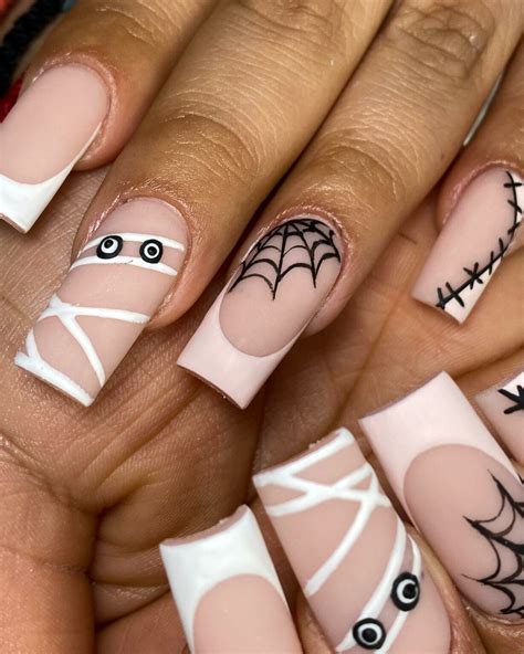 Halloween French Tip Nails