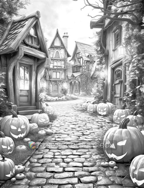 Halloween Grayscale Coloring