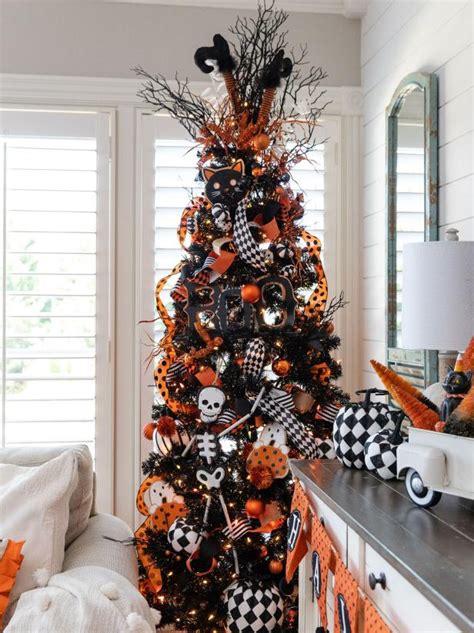 Creepy Cute Pink Halloween Tree by Jennifer Perkins Halloween