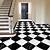 hallway black and white marble floor tiles