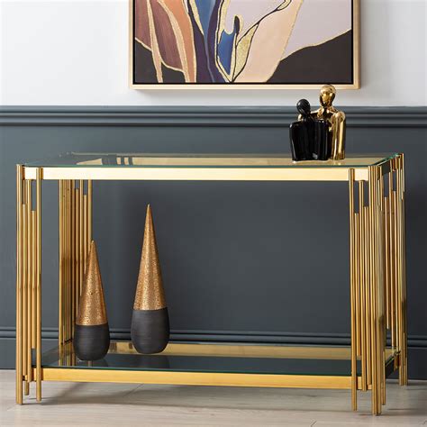 Hallway Console Table Gold