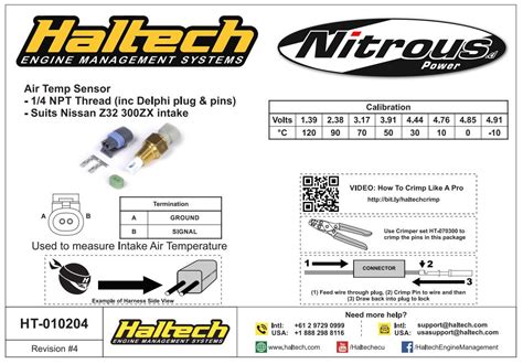 Haltech Air Temp Sensor Calibration