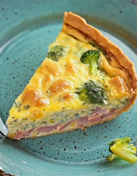 Ham and Broccoli Quiche Slice