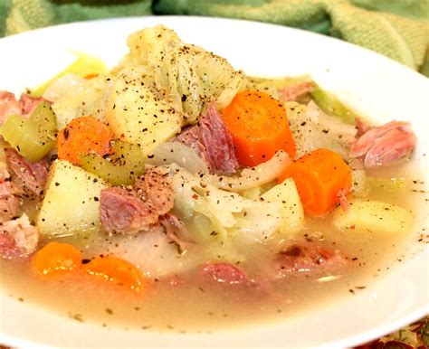 Ham And Cabbage With Potatoes And Carrots