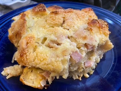 Ham And Cheese Croissant Bread Pudding