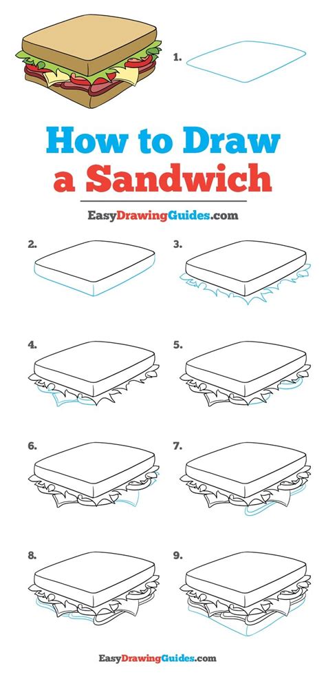 Ham Sandwich Drawing Easy