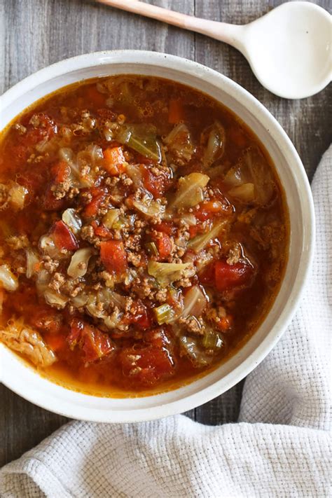 hamburger cabbage tomato soup