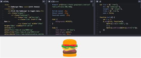 hamburger menu examples codepen