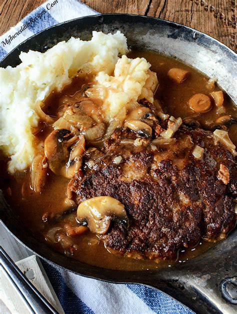 hamburger steaks with onion mushroom gravy