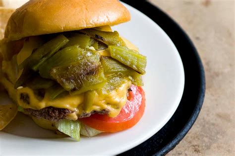 hamburger with green chili