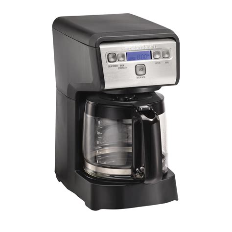 Hamilton Beach Compact 12 Cup Coffee Maker With Programmable Timer Black