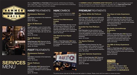 Hammer And Nails Menu