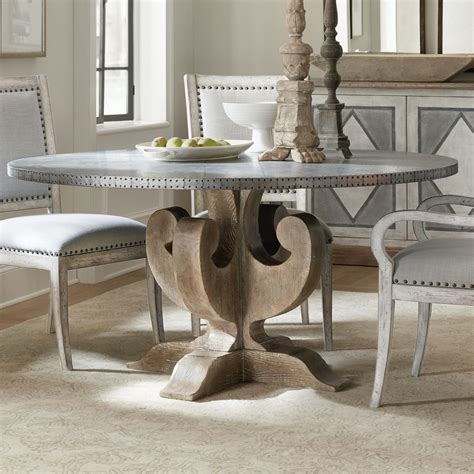 Hammered Zinc Top Dining Table