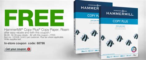 Staples Coupon 25 off HammerMill Case of Paper Living Rich With