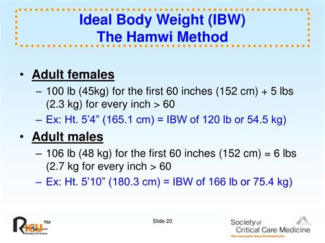 hamwi formula for ideal body weight