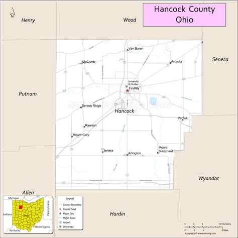 Hancock County Map Ohio