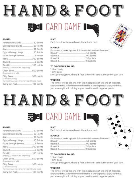 6 Free Hand and Foot Score Sheet Templates Templates Bash