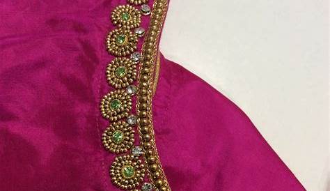 Hand Embroidery Blouse Back Neck Designs Bridal Saree ,