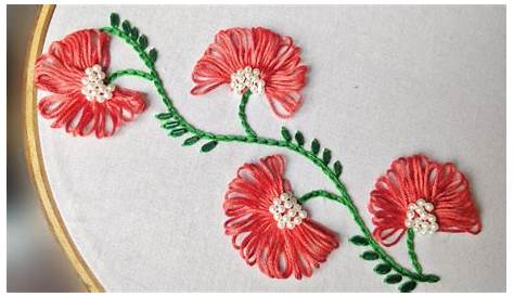 Easy Flower Border Design using Embroidery Hack (Hand