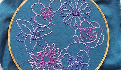 Easy embroidery pattern Beginner embroidery Lavender