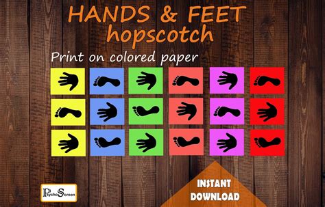 Hands And Feet Hopscotch Printable Pdf Printable Word Searches