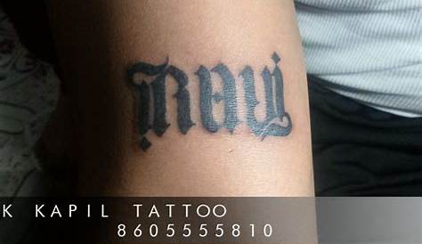 Hand Ravi Name Tattoo Different Style Designs