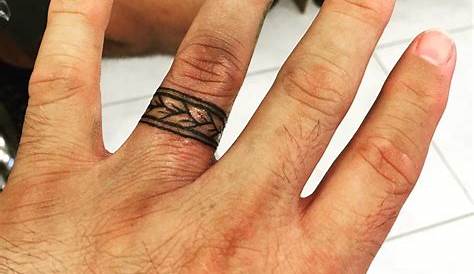 Mens Wedding Ring Tattoos on Left Hand