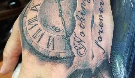 Hand Tattoo For Men Clock Rose,clock s, Images