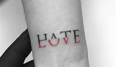 Love Hate Both Hands Knuckle Tattoo For Men Tattoos Piercings